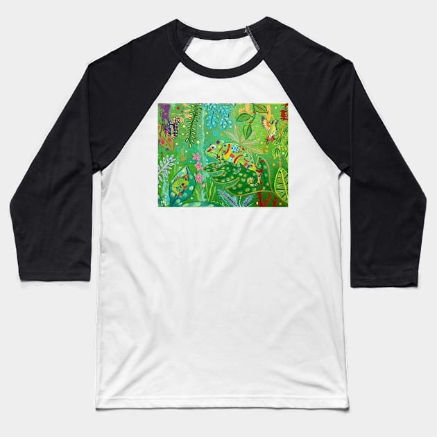 Rainforest Camouflage Baseball T-Shirt by MagaliModoux